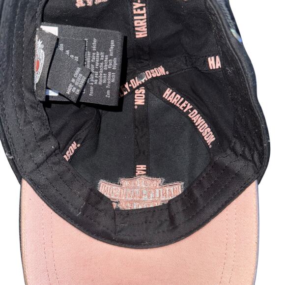 Harley-Davidson Motorcycles Pink and Black Adjustable one size cap hat - Picture 4 of 10
